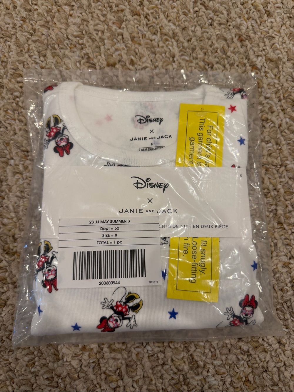 Janie and Jack White Minnie Mouse Star Print Kids Top